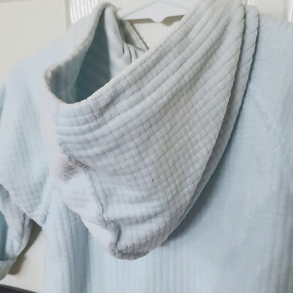 NWT New Izod Velour Baby Blue Zip Front Hoodie Lined One Piece Baby 3-6 Months - Picture 7 of 9